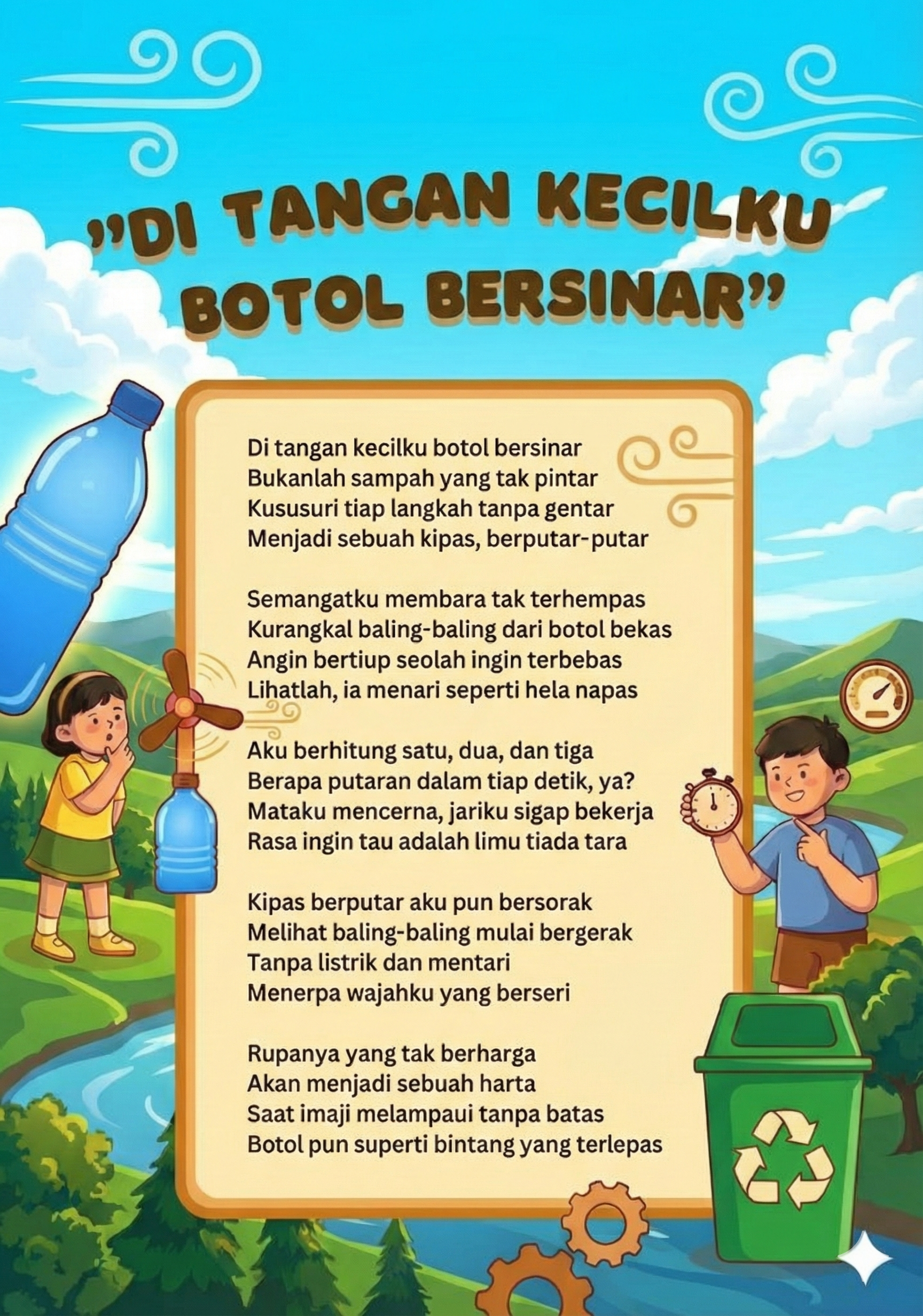 Cover Puisi Botol Air Bersinar