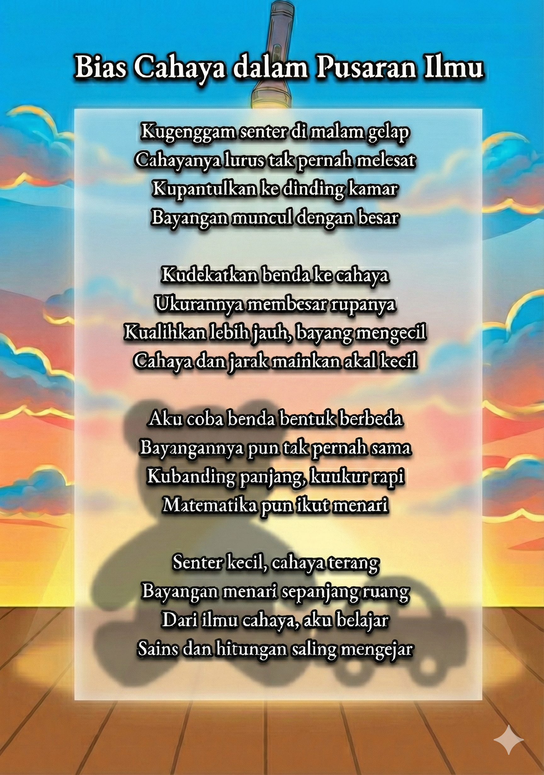 Cover Puisi Senter dan Bayangan