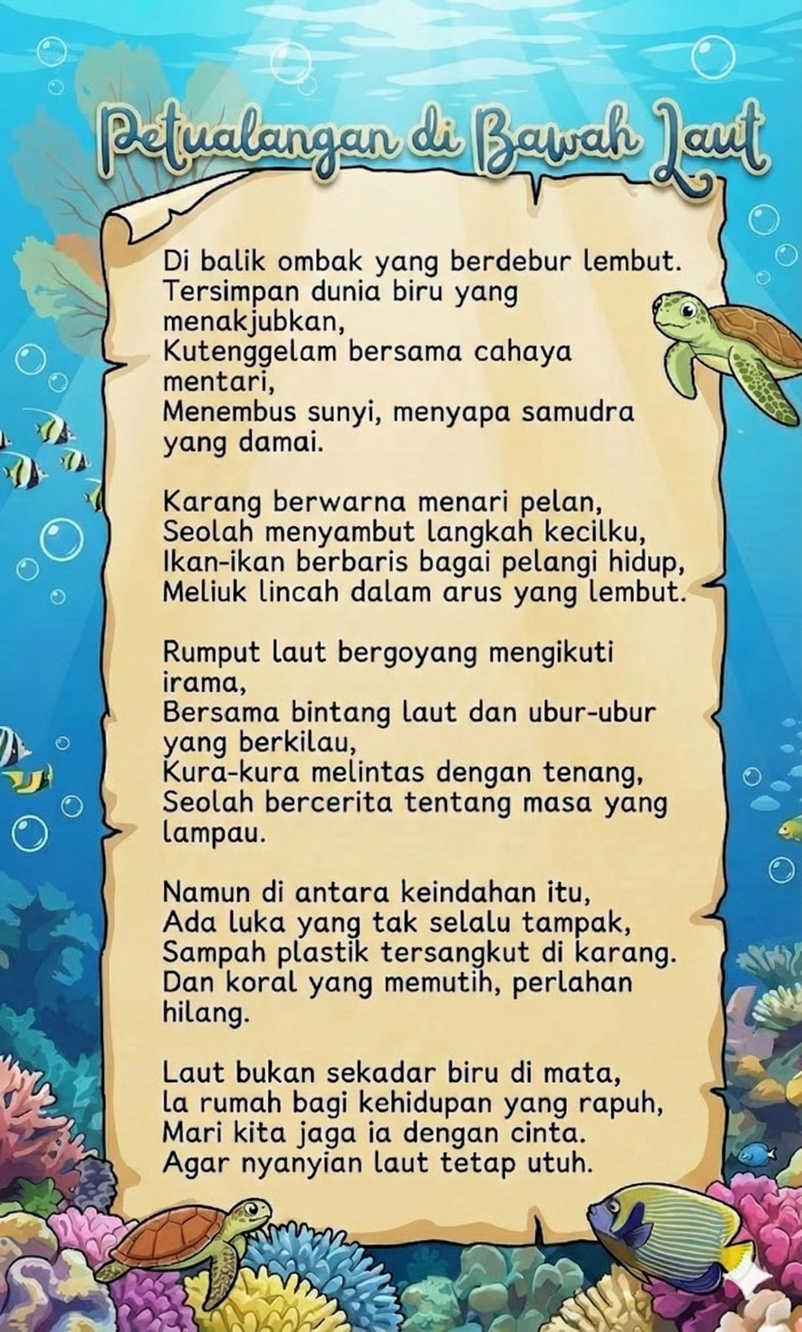 Cover Puisi Petualangan di Bawah laut